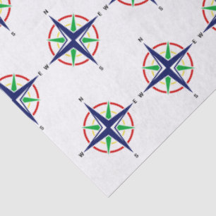 DIY 5 Colour Nautical Compass Rose Tissue Paper