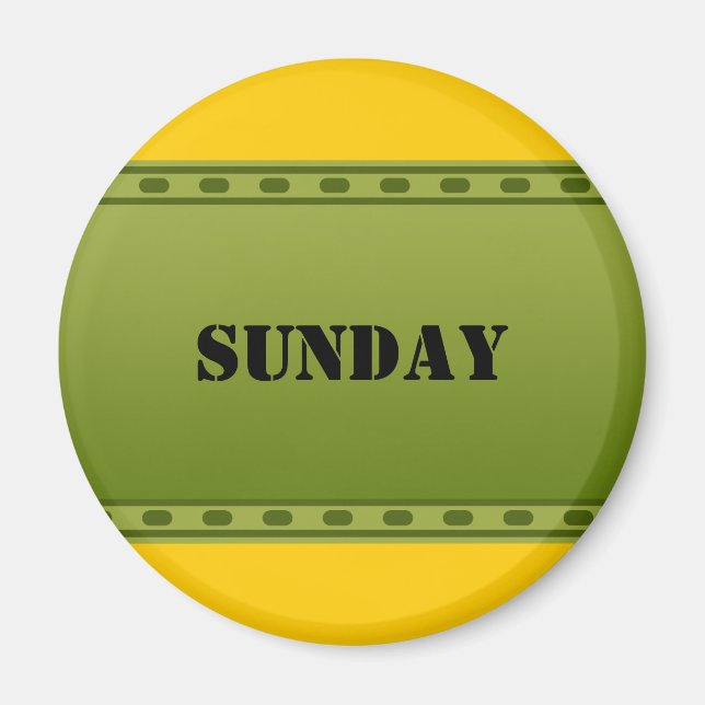 DIY - Add your own text or sign: example weekday Magnet (Front)