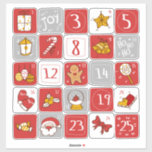 DIY Advent Calendar Stickers RED GRAY Christmas<br><div class="desc">This set of 25 numbered Advent calendar stickers (1–25) is perfect for sealing treat bags, gift boxes, or DIY Advent pockets filled with little surprises of your own. Designed in a festive red, grey, and white palette with cheerful yellow accents, these stickers bring a cosy holiday vibe to your handmade...</div>