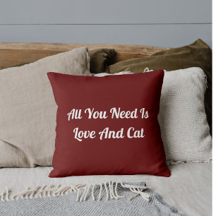 DIY Animal Pet Lover Cat Mum White Quote  On Red Cushion