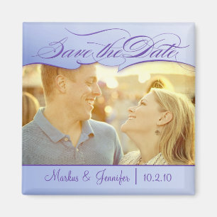 DIY Aubergine Photo Save the Date Magnet
