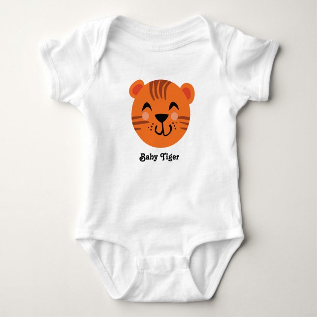 DIY Baby Tiger Change the Colours & Text Template Baby Bodysuit (Front)