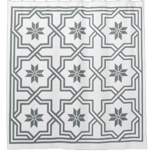 DIY Background Charcoal Byzantine Quatrefoil NL Shower Curtain