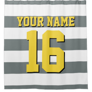 DIY Background Colour Charcoal Sports Jersey Strip Shower Curtain