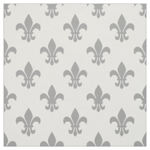 DIY BG Color, Dk Gray Fleur De Lis Sz6 White Fabric