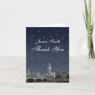 DIY BG London UK Skyline Starry Night Thank You Card
