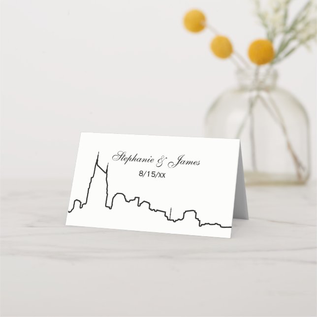 DIY BG Nashville Skyline Outline Escort Cards (Front)
