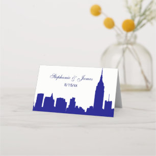 DIY BG NYC Skyline Blue Silhouette Escort Cards