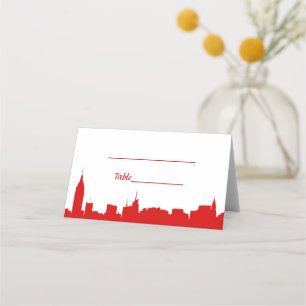 DIY BG NYC Skyline Red Silhouette Escort Cards