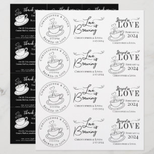 DIY Black and White Wedding Tea Bag