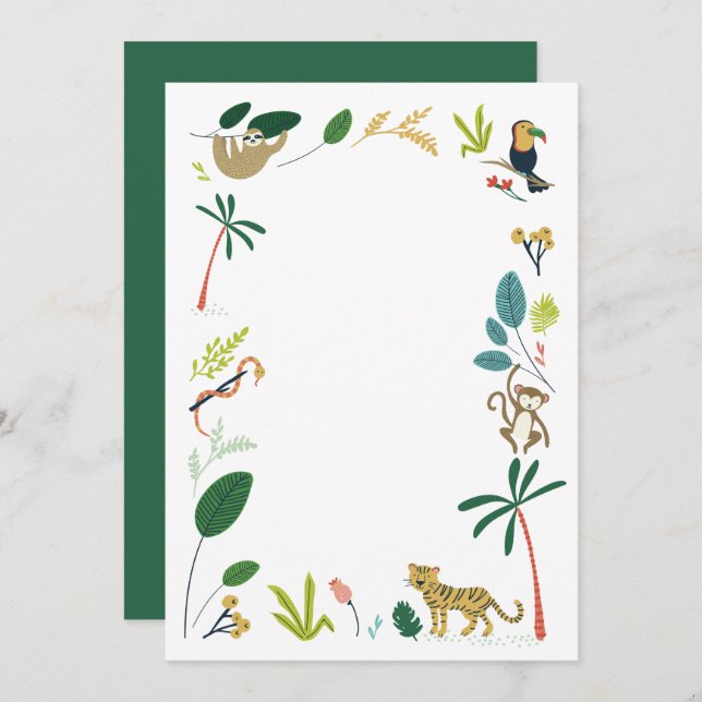 DIY Blank Jungle Invitation (Front/Back)