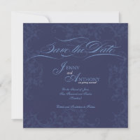 DIY Blue Save the Date Wedding Announcement