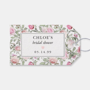 DIY Blush Pink Rose Floral Bridal Shower Gift Tags