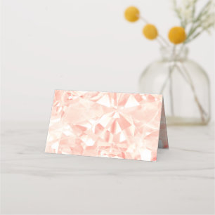 DIY Blush Rose Gemstone Cut Wedding Place Card
