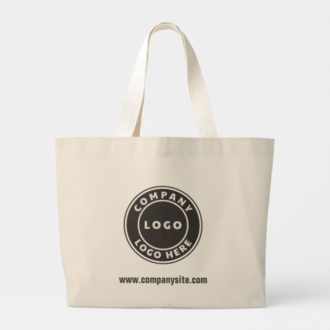 DIY Business Website and Company Logo Custom Large Tote Bag (Back)