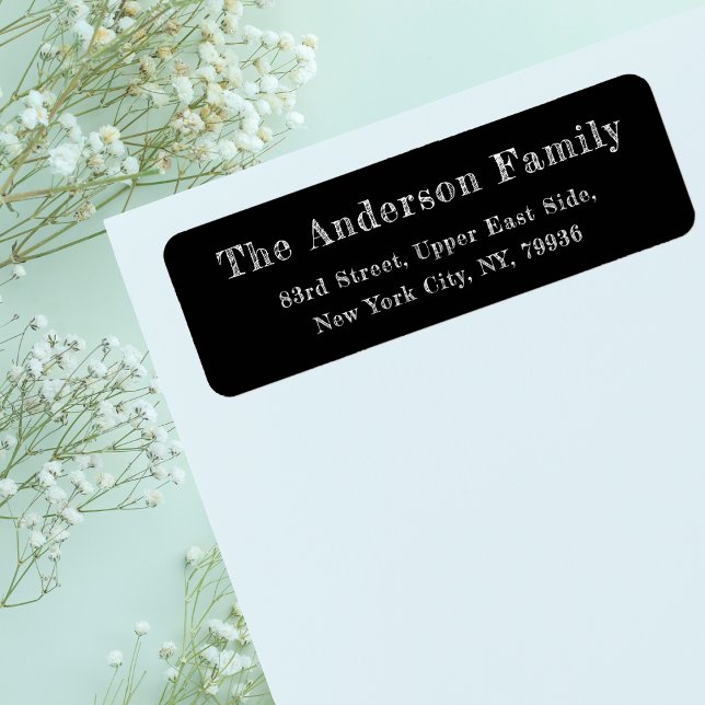 DIY Chalkboard Elegant Black White Return Address Label (DIY Chalkboard Elegant Black White Return Address Label)