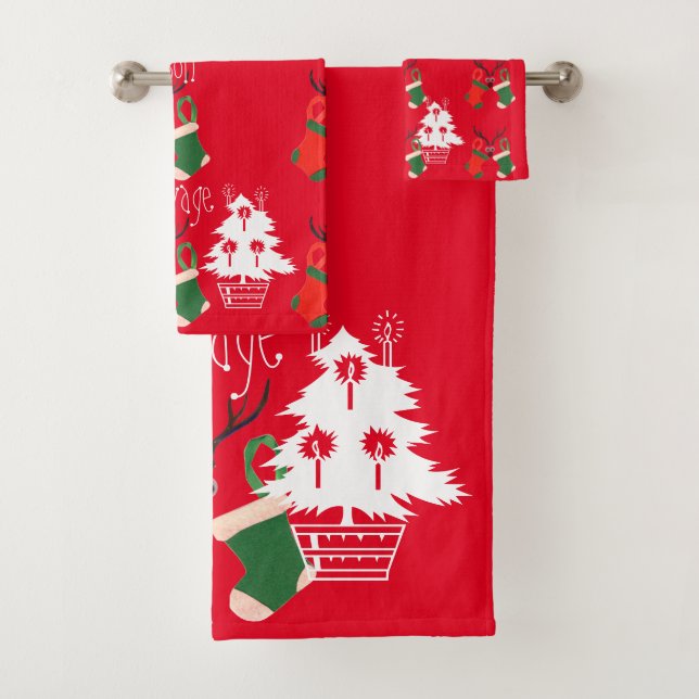 DIY Christmas Home Décor Bath Towel Set (Insitu)