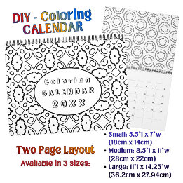 DIY Coloring Pattern custom Outline Art - Calendar