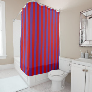 DIY Colors Vertical Stripe NL #0 Red Purple Shower Curtain