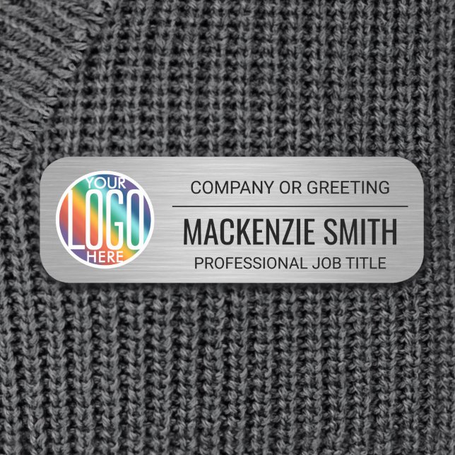 DIY Colour Brushed Grey Printed Plastic Employee Name Tag (Creator Uploaded)