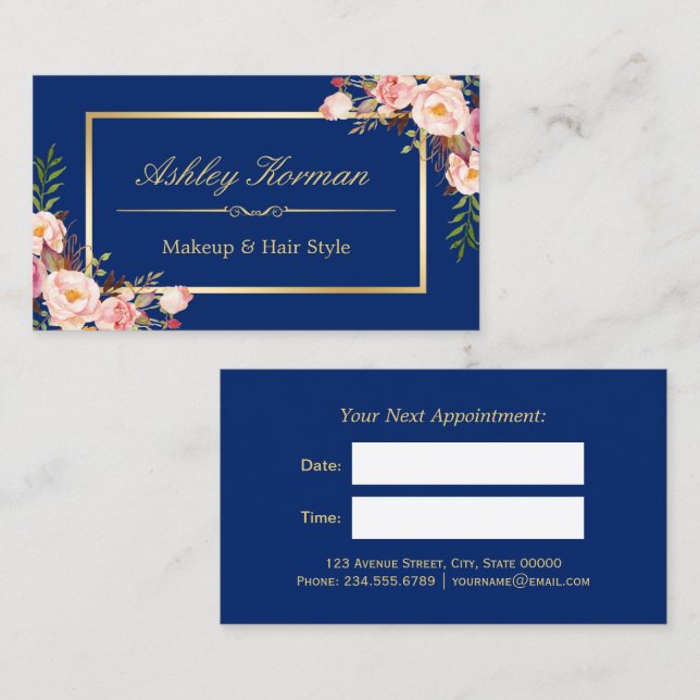 DIY Colour | Floral Gold Beauty Salon Appointment (Front/Back)