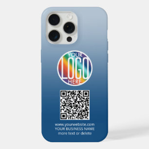 DIY Colour Gradient • Business Logo & QR Code iPhone 15 Pro Max Case