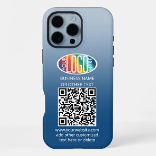 DIY Colour Gradient • Business Logo & QR Code iPhone 16 Pro Max Case