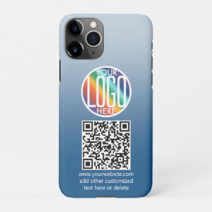 DIY Colour Gradient • Business Logo & QR Code iPhone 11Pro Case