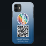 DIY Colour Gradient • Business Logo & QR Code Toug iPhone 11 Case<br><div class="desc">Share any website with a stylish custom QR code and logo iPhone 11 Case-Mate Tough Phone Case. To create your own QR code using the generator, simply type the website URL into the template. All wording is simple to personalise or delete, and the colours, fonts and logo transparency are easy...</div>