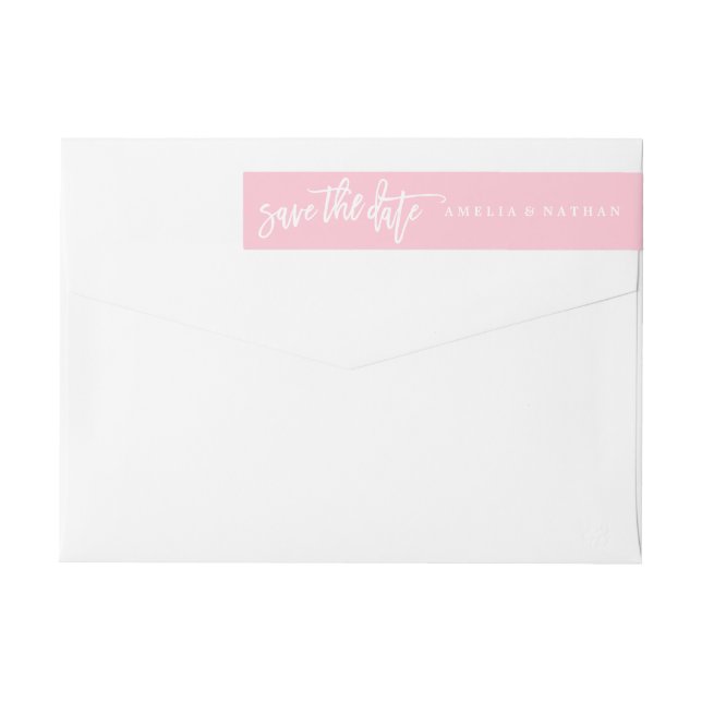 DIY Colour Save The Date Wedding Wrap Around Label (Back)
