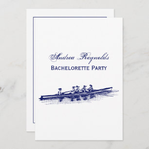 DIY Colour Women Rowing Rower Crew Team Sports Blu Invitation