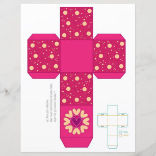 DIY-colourful trendy heart and dot box Template