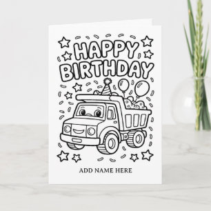 DIY colouring folded construction birthday card