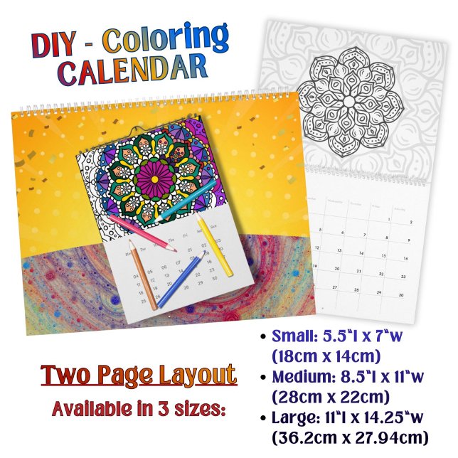 DIY Colouring Mandala Outline Art -  Calendar (Creator Uploaded)