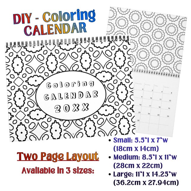 DIY Colouring Pattern custom Outline Art  Calendar (Creator Uploaded)