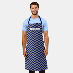 DIY Colours Chevron Stripe Navy Dk Grey Apron