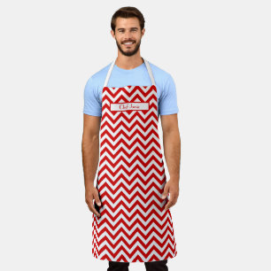DIY Colours Chevron Stripe Red White Apron