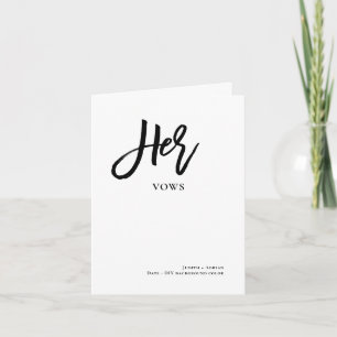 DIY Colours Chic Brush Script Her Vows Card
