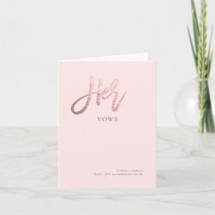 DIY Colours Chic Faux Rose Gold Her Vows Card