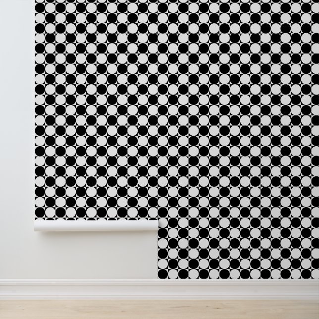 DIY Colours Circle in Square #2 Black White Wallpaper (Application)