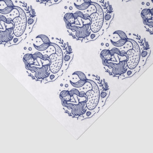 DIY Colours Cute Sleeping Mermaid Blue Tissue Paper