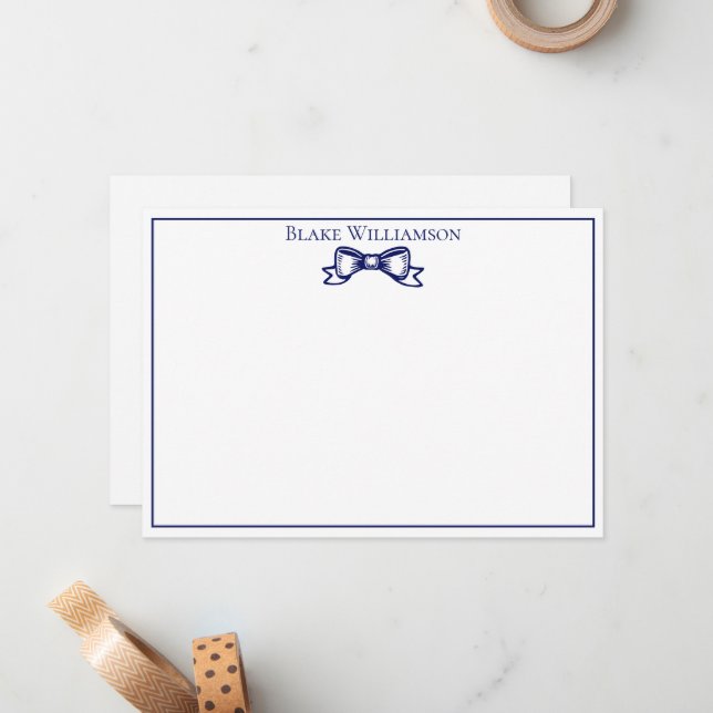 DIY Colours Elegant Bow Ribbon #6 Framed Blue Card (Front/Back In Situ)