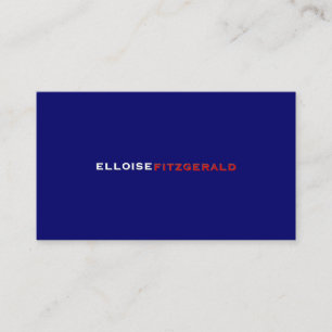 DIY colours+fonts business card/navy blue Card
