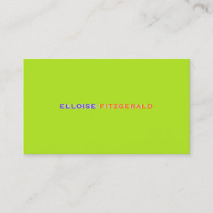 DIY colours+fonts business card/neon lime Card