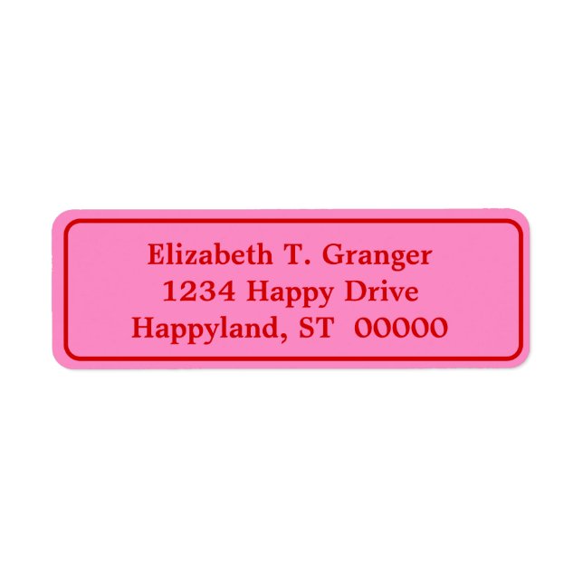 DIY Colours Framed Pink #3 Red Return Address Label (Front)