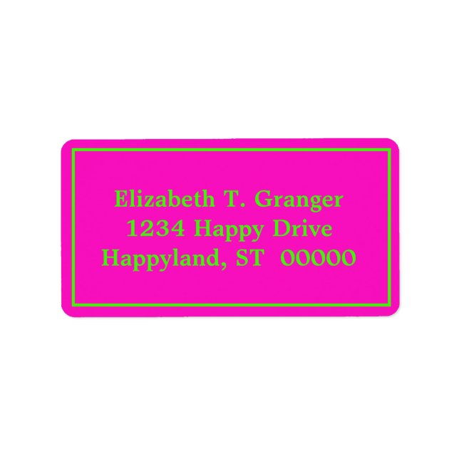 DIY Colours Framed Shocking Pink Lime Green Label (Front)
