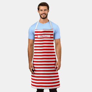 DIY Colours Horiz Stripe Red White Apron