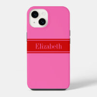 DIY Colours Hot Pink, Red Ribbon Name Monogram S