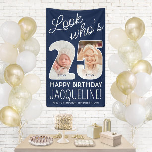 DIY Colours • Look Who's 25 Birthday Party 2 Photo Banner