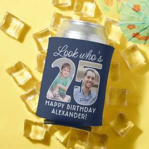 DIY Colours • Look Who's 25 Birthday Party 4 Photo Can Cooler